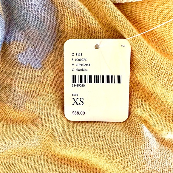 *NWT* FREE PEOPLE Feels Right Pullover in Wheat Combo Puff Sleeve Oversize — XS - Picture 4 of 11